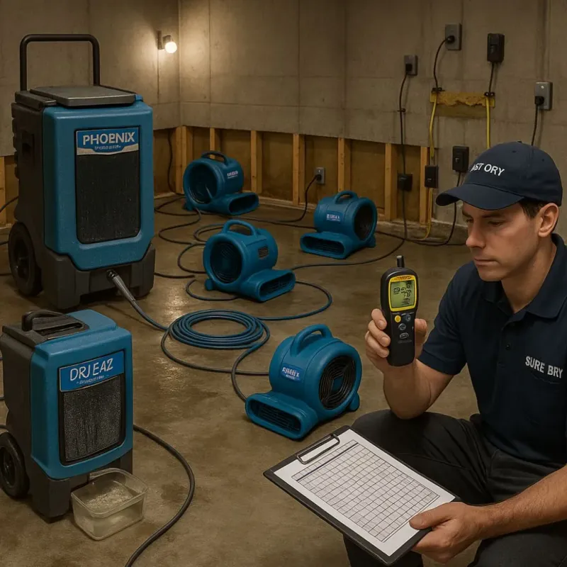 Structural Drying and Dehumidification process in Bond County, IL